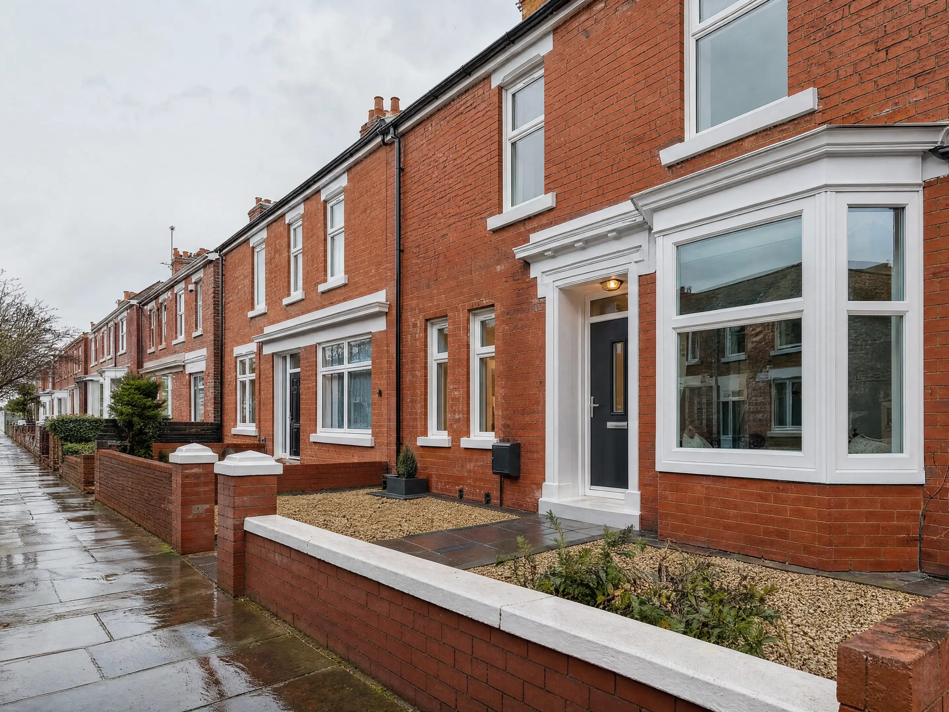 A fully renovated red-brick terraced house in the North East of England